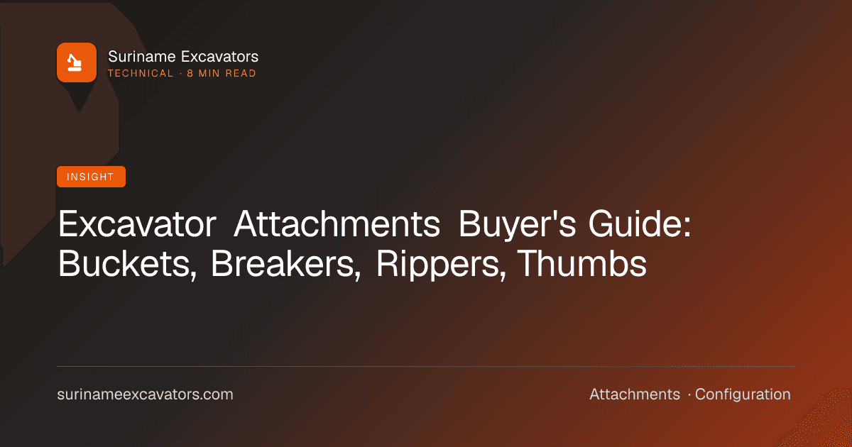 Excavator Attachments Buyer's Guide: Buckets, Breakers, Rippers, Thumbs