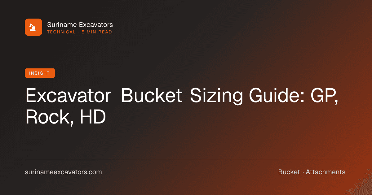 Excavator Bucket Sizing Guide: GP, Rock, HD