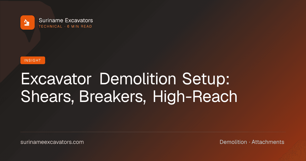 Excavator Demolition Setup: Shears, Breakers, High-Reach