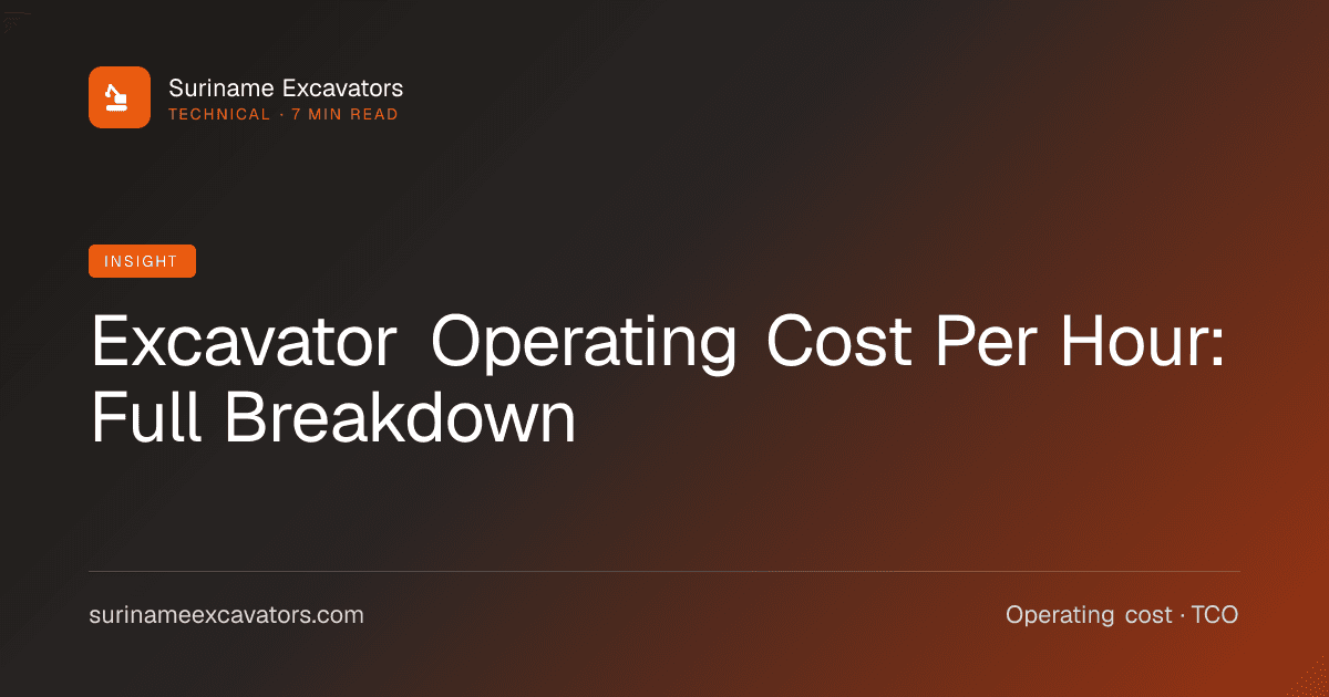 Excavator Operating Cost Per Hour: Full Breakdown
