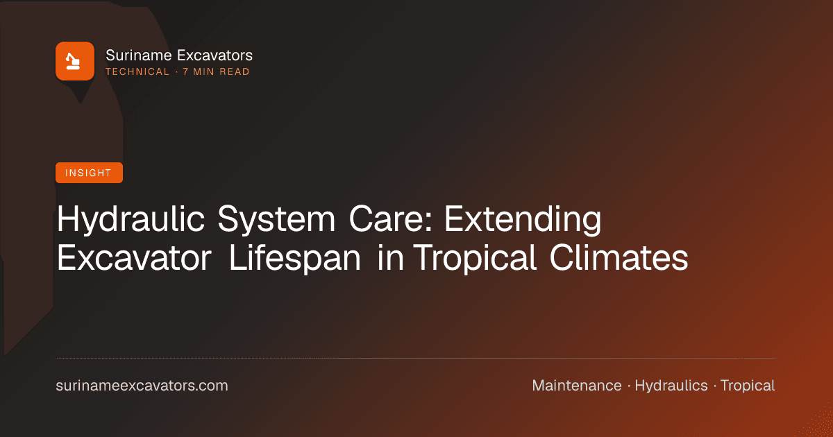 Hydraulic System Care: Extending Excavator Lifespan in Tropical Climates