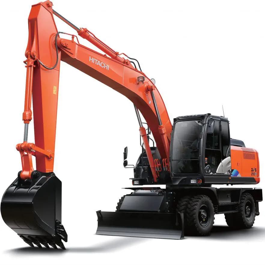 Crawler excavator on a working site